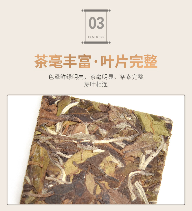 龙小白 福鼎白茶 2017年白露牡丹 迷你茶砖